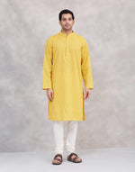 Yellow Cotton Long Kurta