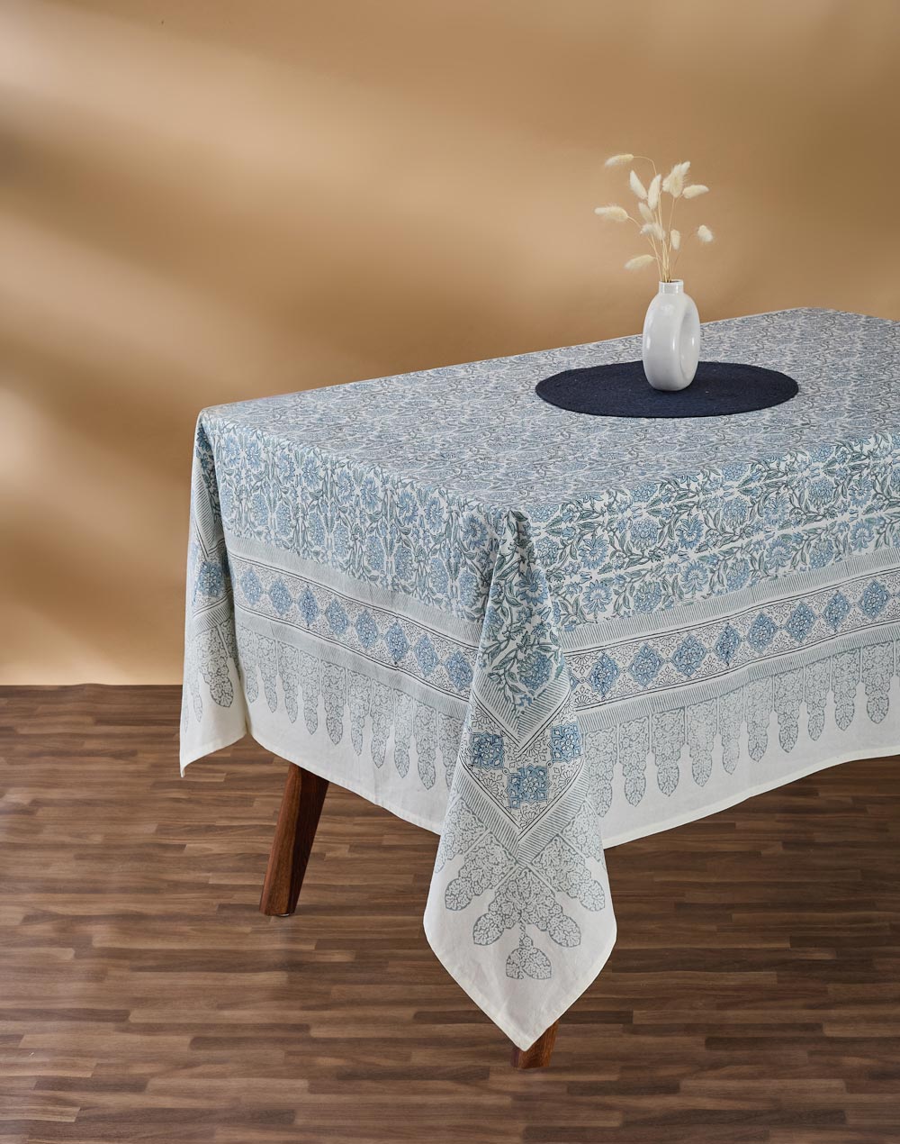 Blue Varsha Printed Cotton Table Cover