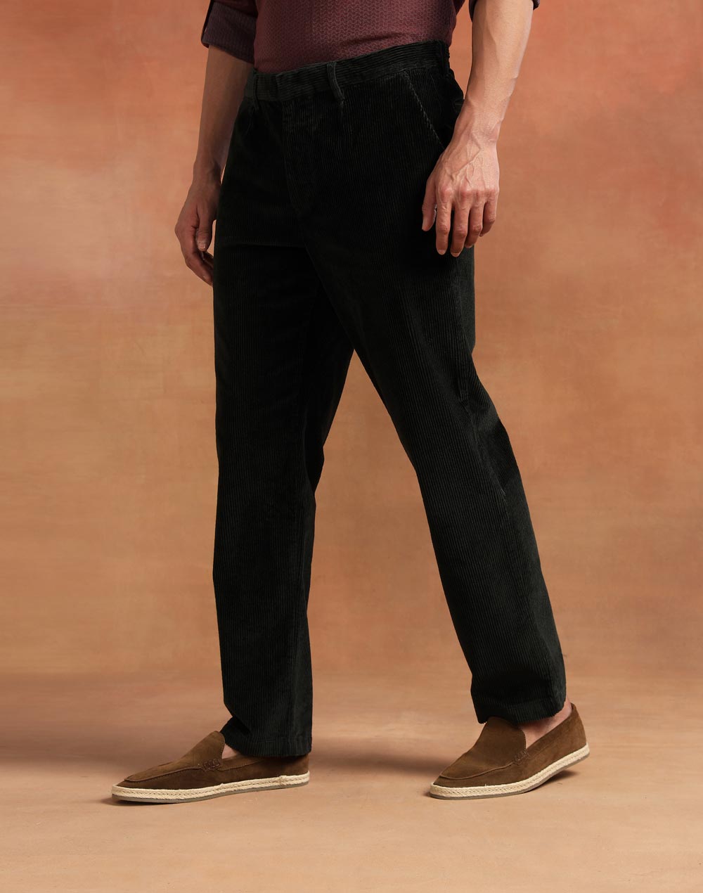 Green Cotton Blend Pant