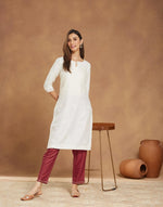Maroon Viscose Silk Embroidered Ethnic Pant