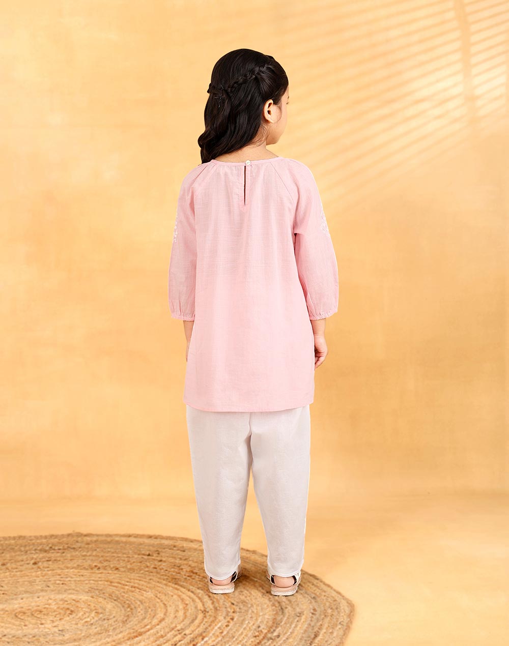 Pink Cotton Chikankari 3pc Salwar Set