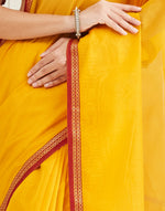 Mustard Cotton Silk Blend Maheshwari Sari
