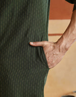 Green Cotton Dobby Slim Fit Pathani