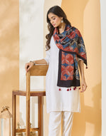Indigo Viscose Blend Ajrakh Printed Stole