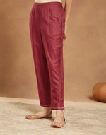Maroon Viscose Silk Embroidered Ethnic Pant