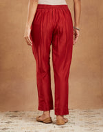 Maroon Cotton Silk Ethnic Pant