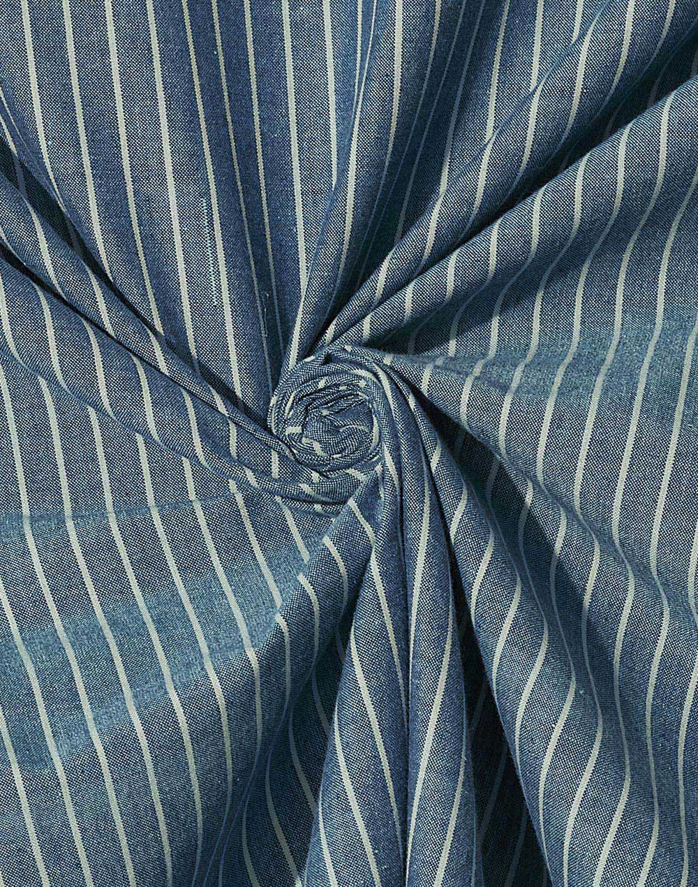 Navy Nile Stripe Cotton Bed Sheet With 2 Pillow Covers