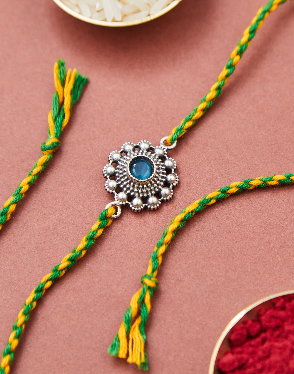 *FREE Multi Metal Floral Oxidised Rakhi - LIMITED