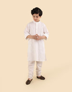 White Cotton Chikankari Kurta Long
