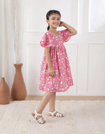 Pink Cotton Hand Block Printed Dress