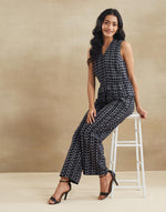 Navy Cotton Retro Revival Coordinated Jacket & Pant Set