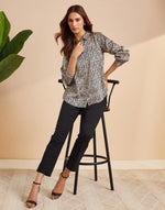 Black Rayon Blend Printed Allure Shirt