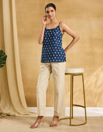 Indigo Cotton Dabu Top