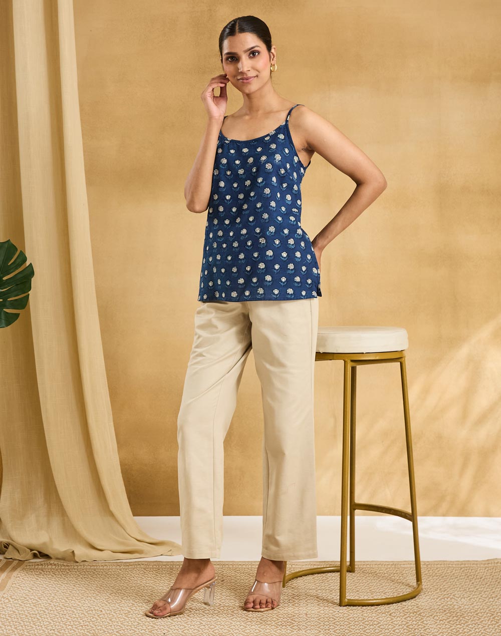 Indigo Cotton Dabu Top