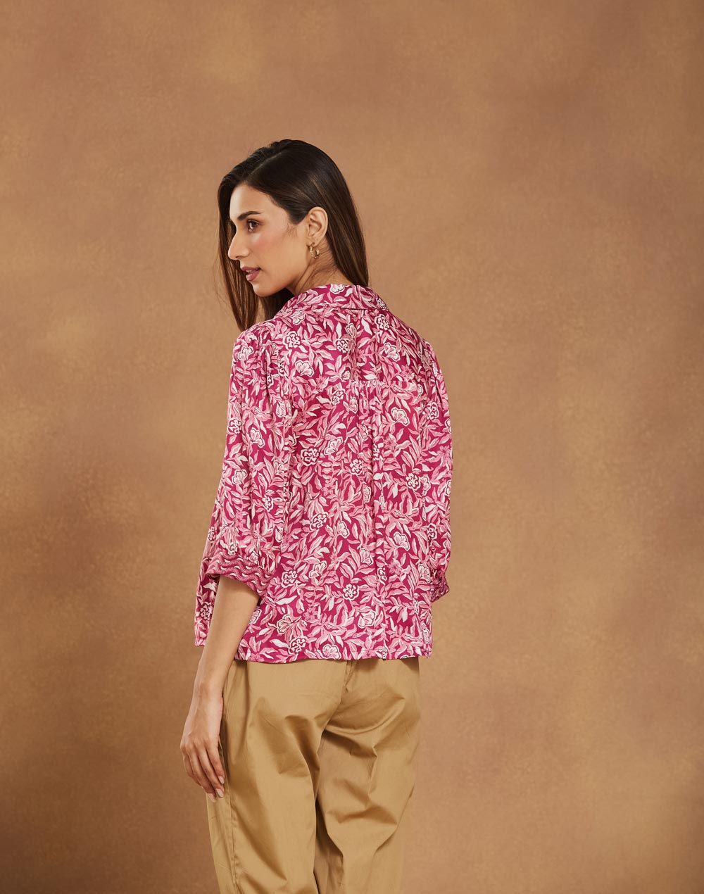 Pink Viscose Printed Helen Top