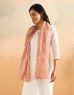 Pink Cotton Silk Chikankari Stole