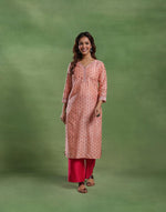 Pink Cotton Silk Long Kurta