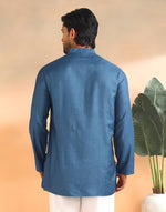Texture and finish of the Blue Short Kurta by Fabindia UK