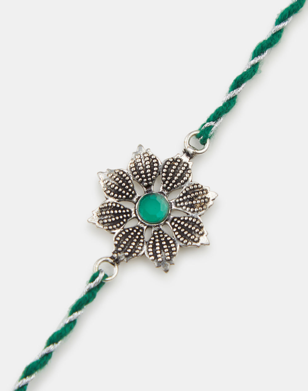 Multi Metal Floral Oxidised Rakhi