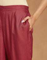 Maroon Viscose Silk Embroidered Ethnic Pant