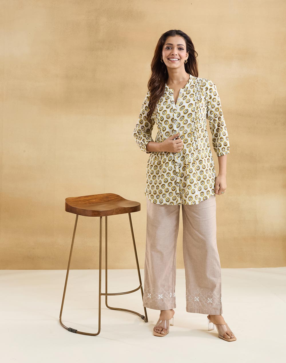 White Cotton Hand Block Printed Tunic
