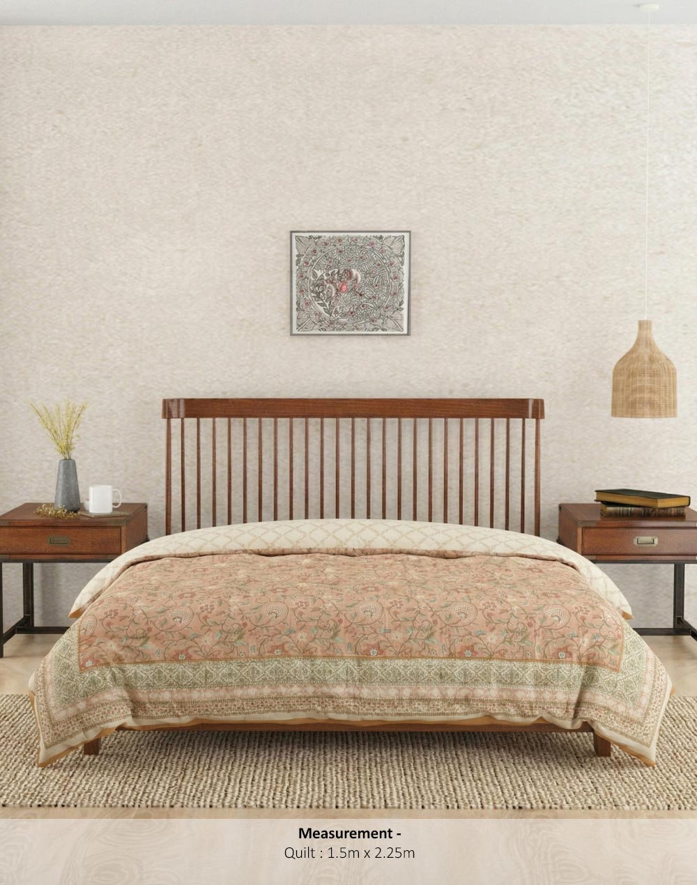 Orange Seher Printed Cotton Quilt