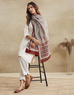 Black Cotton Silk Bagh Printed Stole