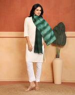 Texture and finish of the Green Abstract Print Stole by Fabindia UK