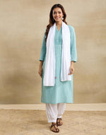 White Cotton Chikankari Stole