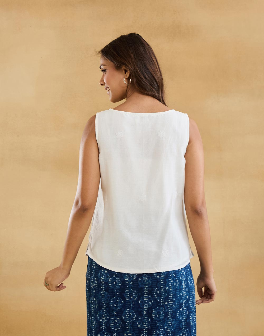 Natural Cotton SILK Chikankari Top