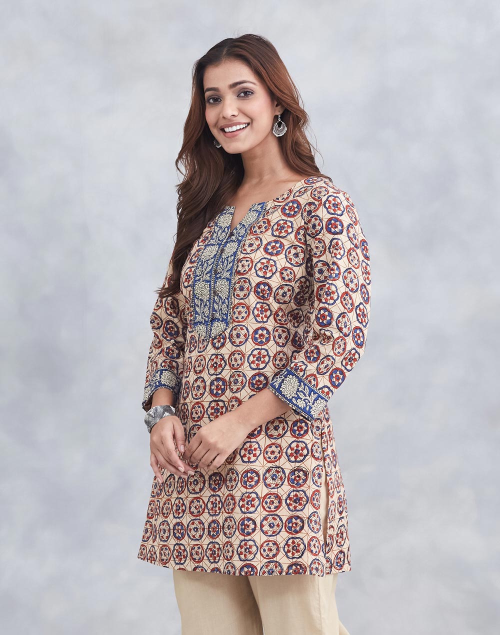 Maroon Cotton Kurta Short