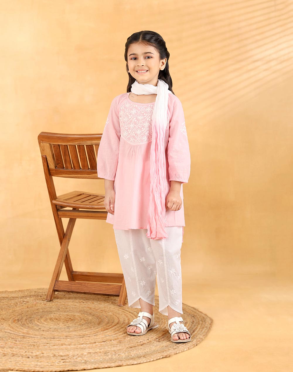Pink Cotton Chikankari 3pc Salwar Set