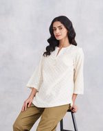 Offwhite Cotton Silk Blend Tunic