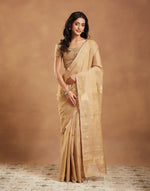 Gold Cotton Blend Maheshwari Sari