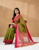 Green Cotton Silk Blend Maheshwari Woven Wonders Sari