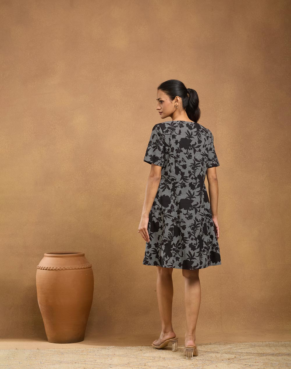 Offwhite Cotton Short Dress