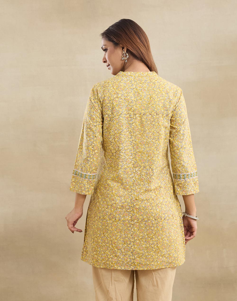 Mustard Cotton Short Kurta