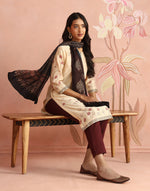 Red-Black Viscose Blend Ajrakh Printed Stole