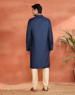 Blue Viscose Silk Long Kurta