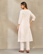 Orange Cotton Chikankari Pant & Kurta Set