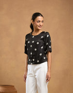 Black Viscose Short Top