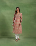 Orange Cotton Long Kurta