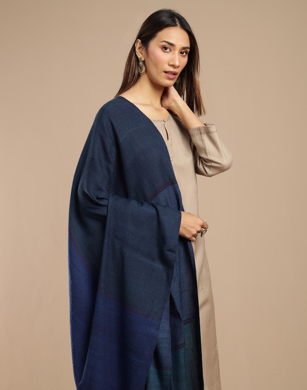 Blue Wool Shawl