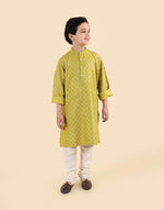 Green Viscose Blend Hand Block Printed Long Kurta