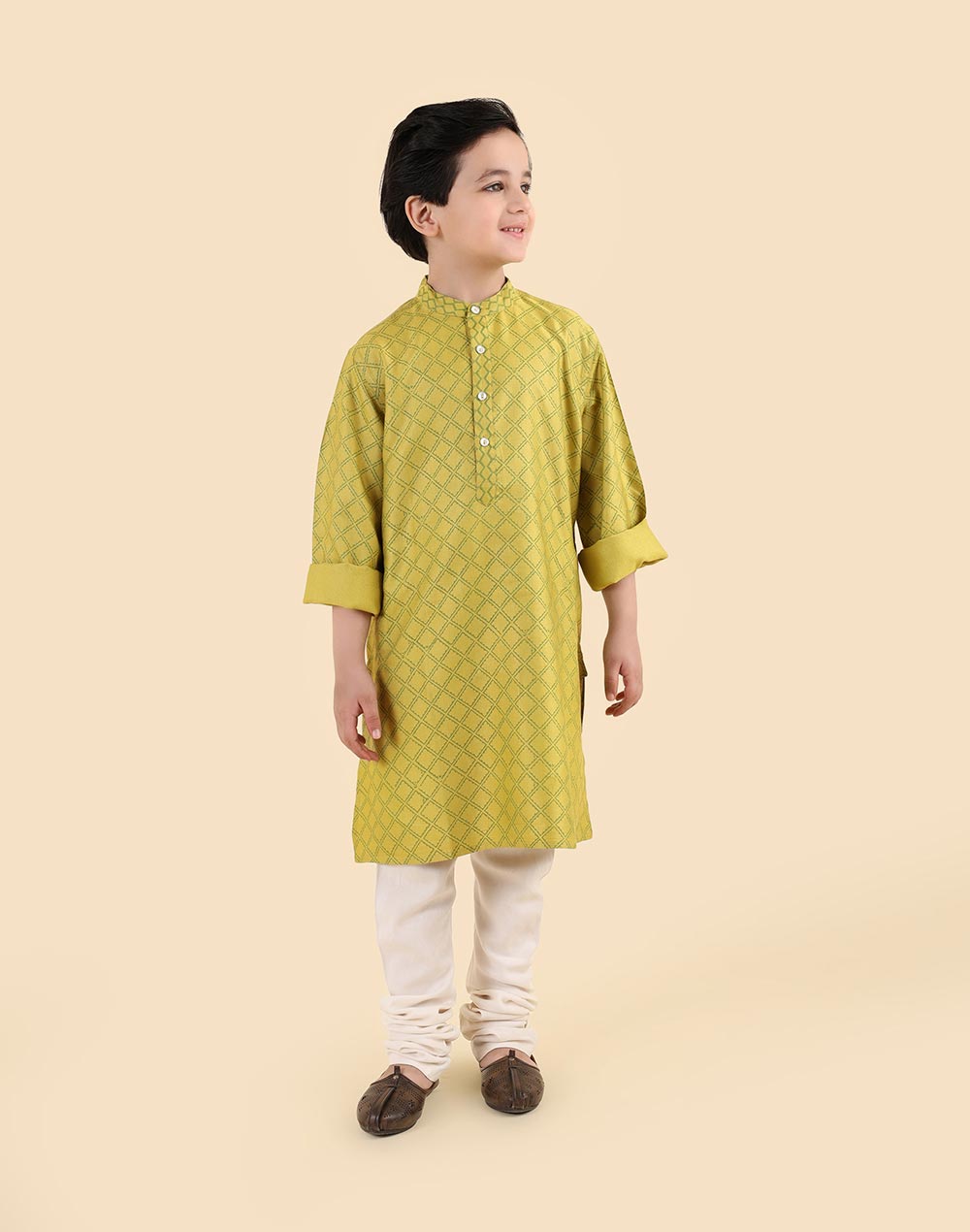 Green Viscose Blend Hand Block Printed Long Kurta