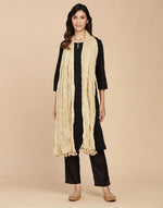 Beige Cotton Woven Dupatta