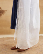 White Cotton Silk Chikankari Dupatta