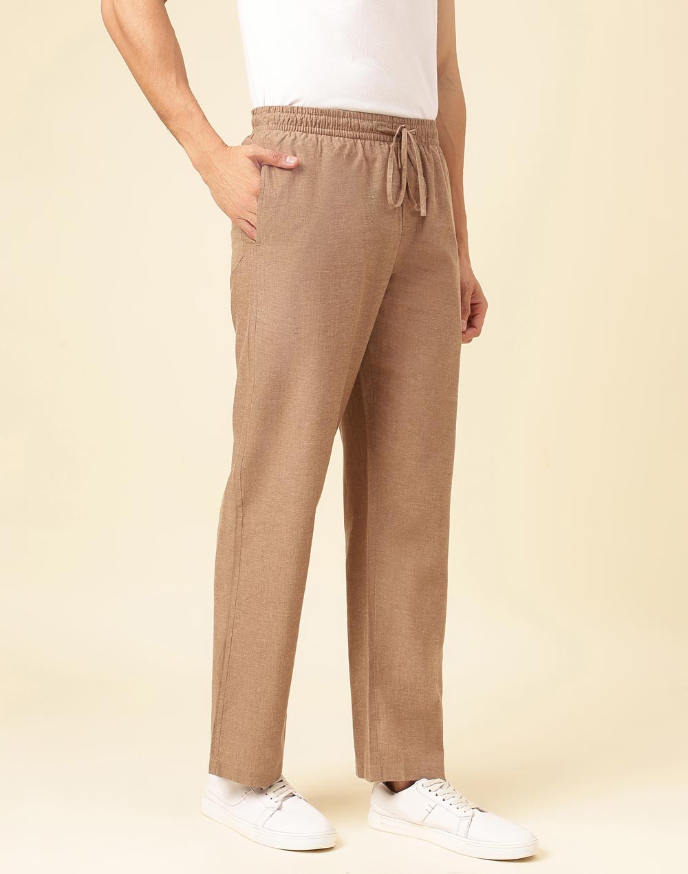 Offwhite Cotton Drawstring Pant
