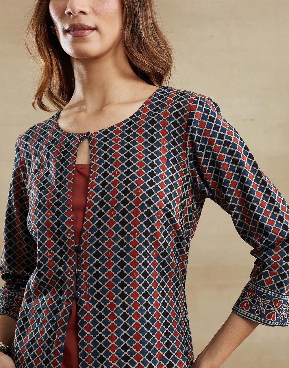 Maroon Cotton Slip & Long Kurta