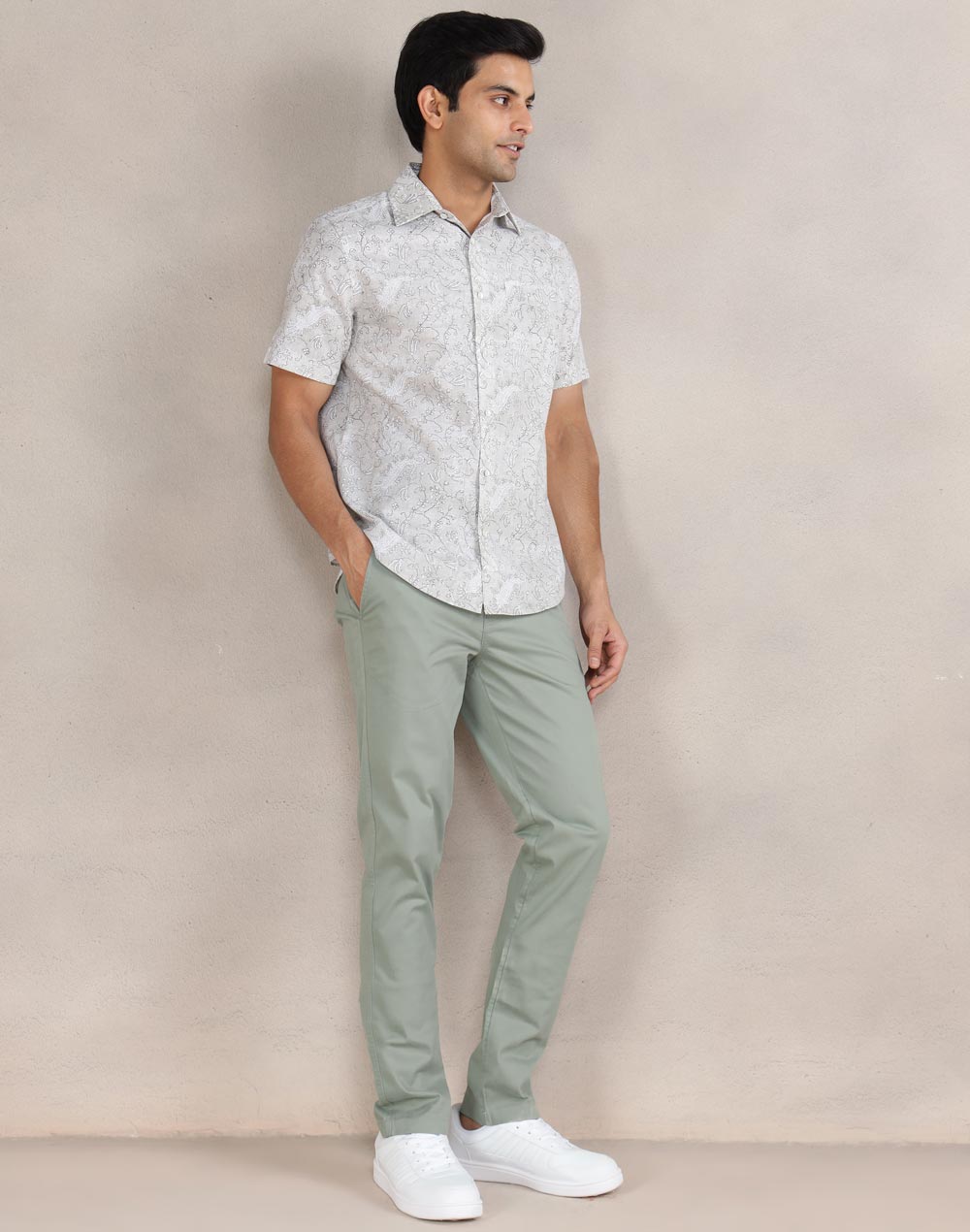 Green Cotton Blend 929 Slim Cut Pant